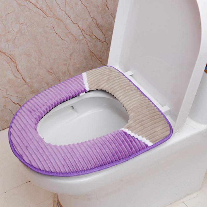 Toilet Seat Cover Thicken Plush Toilet Pad Lid Bathroom Mat Cushion Carpet Toilet Cover Toilet Accessories